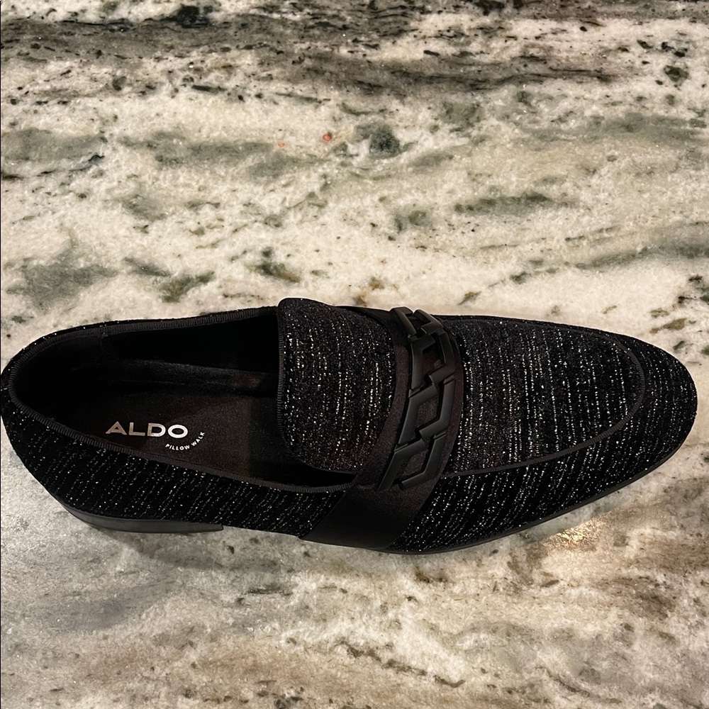 ALDO Men's Glitter Black Slip-On Loafers